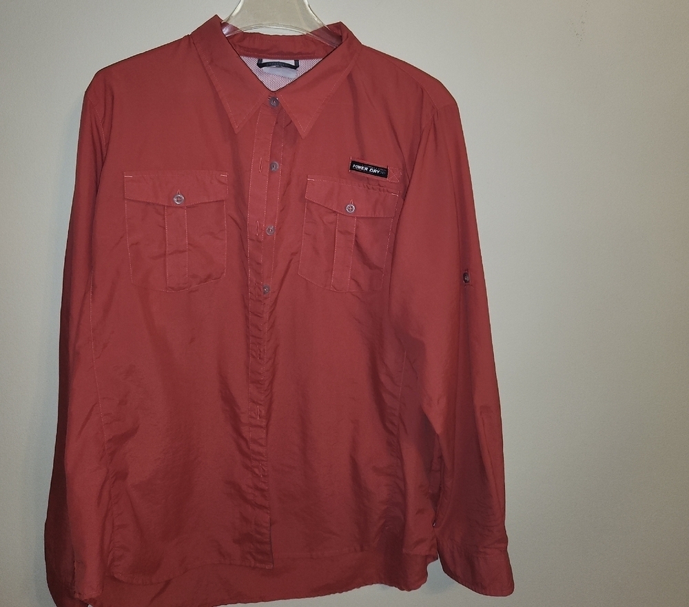 Little Andy’s Men's UPF protection fishing shirt, Coral